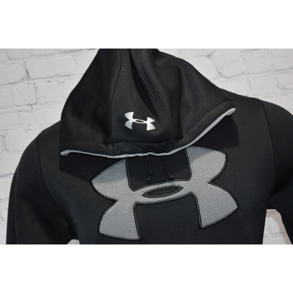 Under Armour Hoodie Mens Size Medium Loose Black ColdGear Polyester Performance - Picture 4 of 7